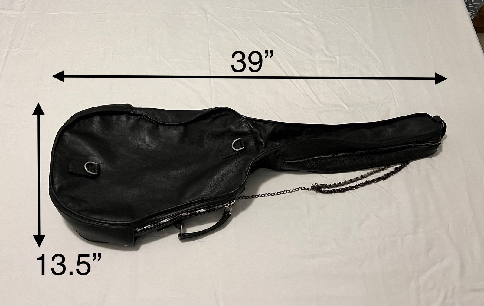 Genuine leather guitar shape trendy punker shoulder bag