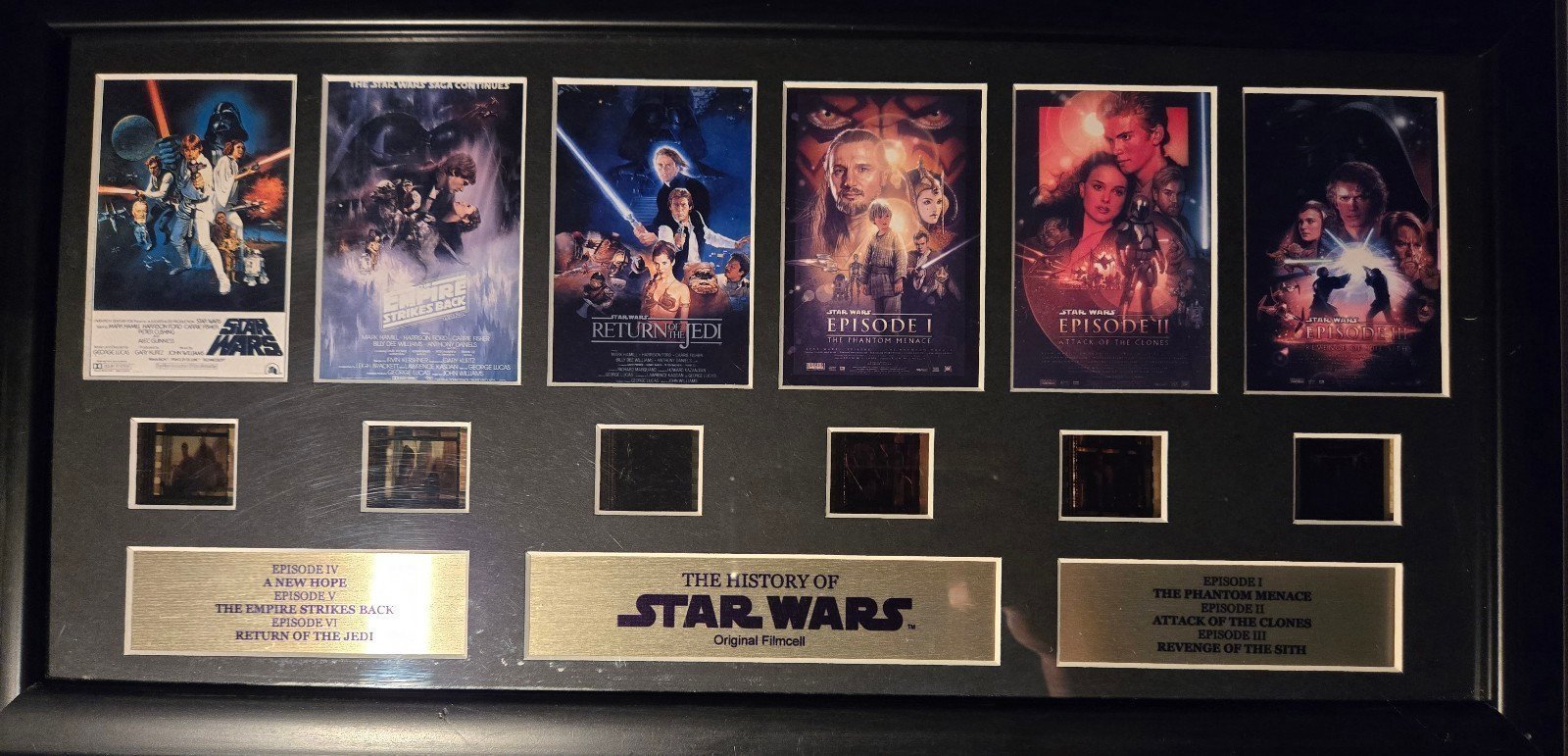 StarWars Saga filmstrip limited edition frame