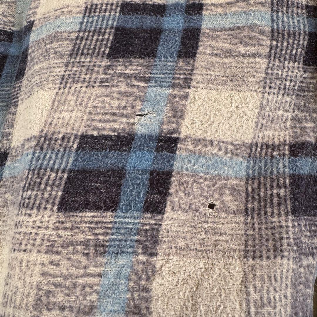 60s PENNEY'S Vintage Printed Flannel Shirt M Ombre