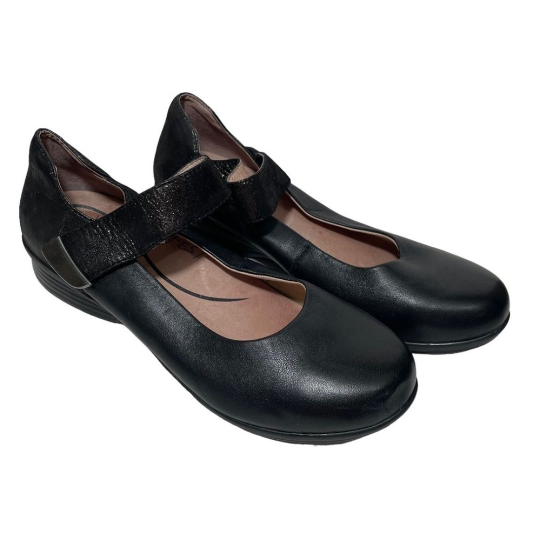 Dansko Black Leather Professional Mary Jane Clogs