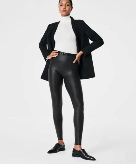 SPANX Faux Leather Leggings Black Size Medium