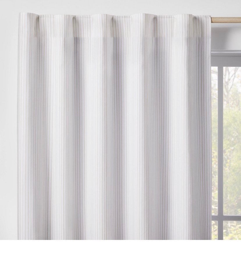 63” blackout irregular Mini striped panel beige
