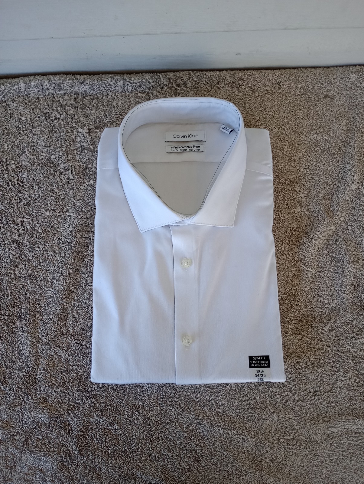 Calvin Klein Men's Dress Shirt Slim Fit Size 18.5 34/35 2XL