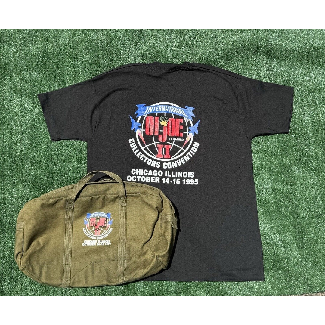 VTG 1995 Gi Joe International Collectors Convention Duffle Bag & T-Shirt XL Rare