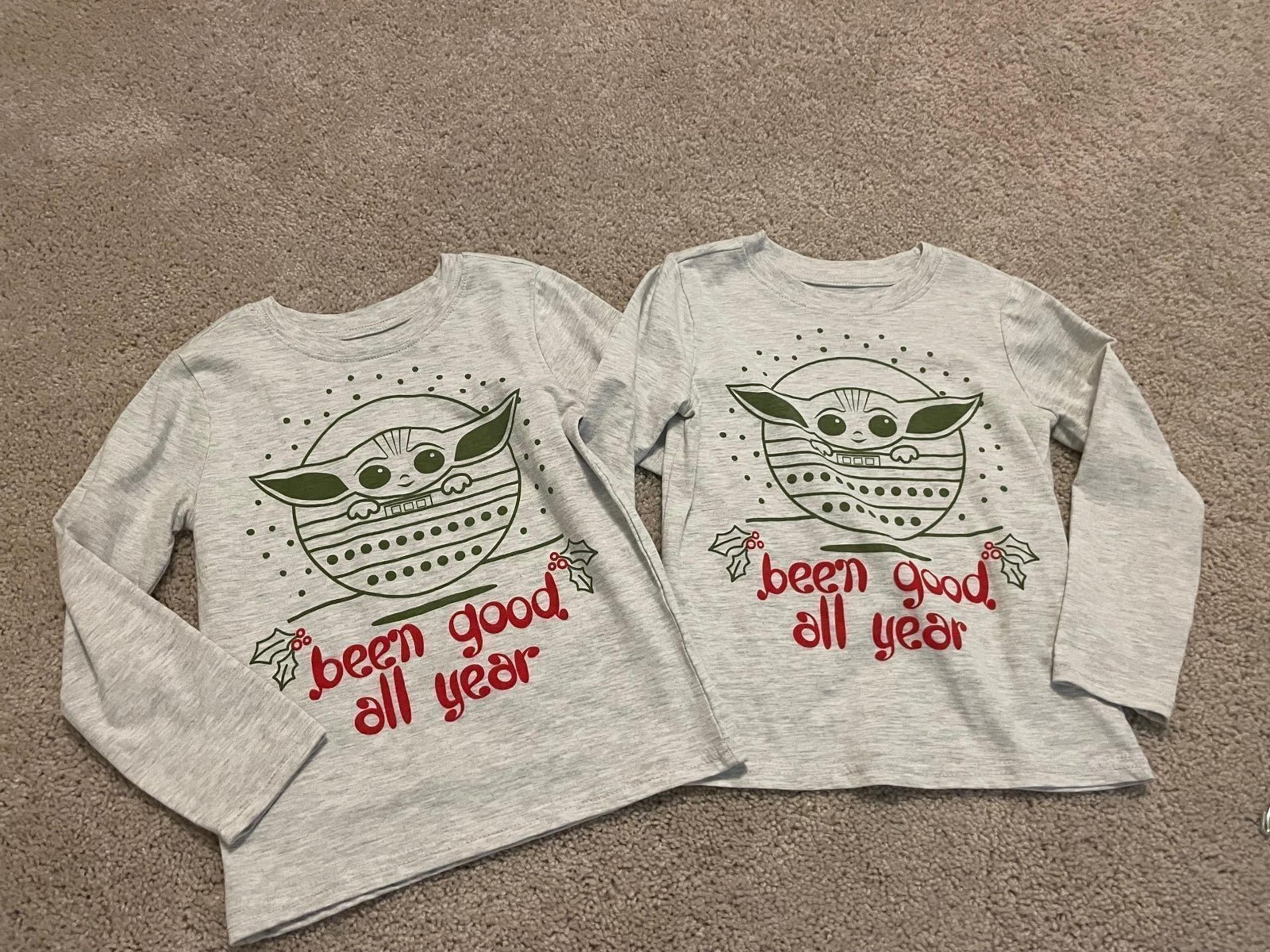 Okie Dokie Star Wars Christmas Toddler Boys Twins Long Sleeve crew neck T-shirts