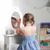 Dressing Table With Stool and Mirror 3 - 7 years - White Wooden Makeup Vanity