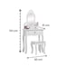 Dressing Table With Stool and Mirror 3 - 7 years - White Wooden Makeup Vanity