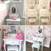 Dressing Table With Stool and Mirror 3 - 7 years - White Wooden Makeup Vanity