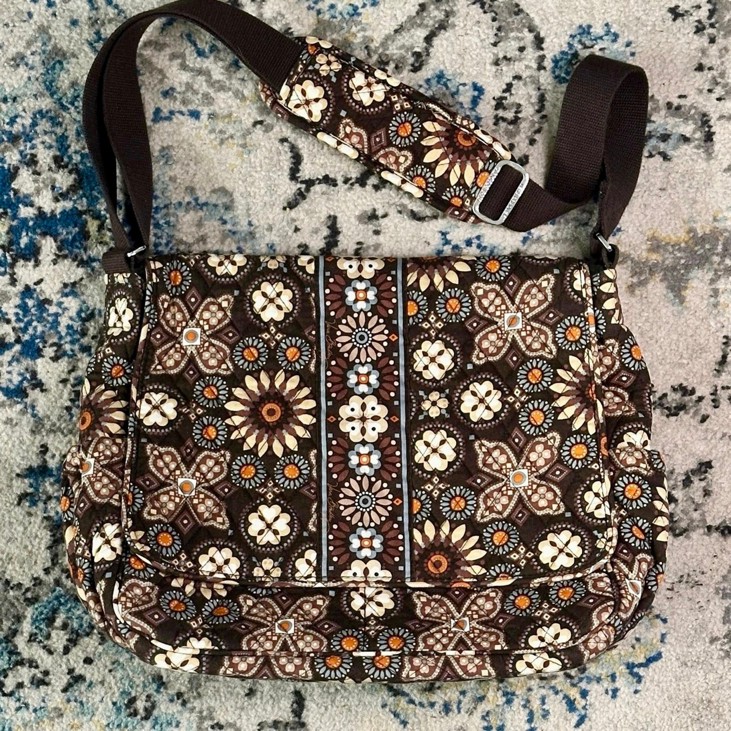 Vera Bradley Canyon Large Brown Diaper Bag Travel Baby Shoulder Bag