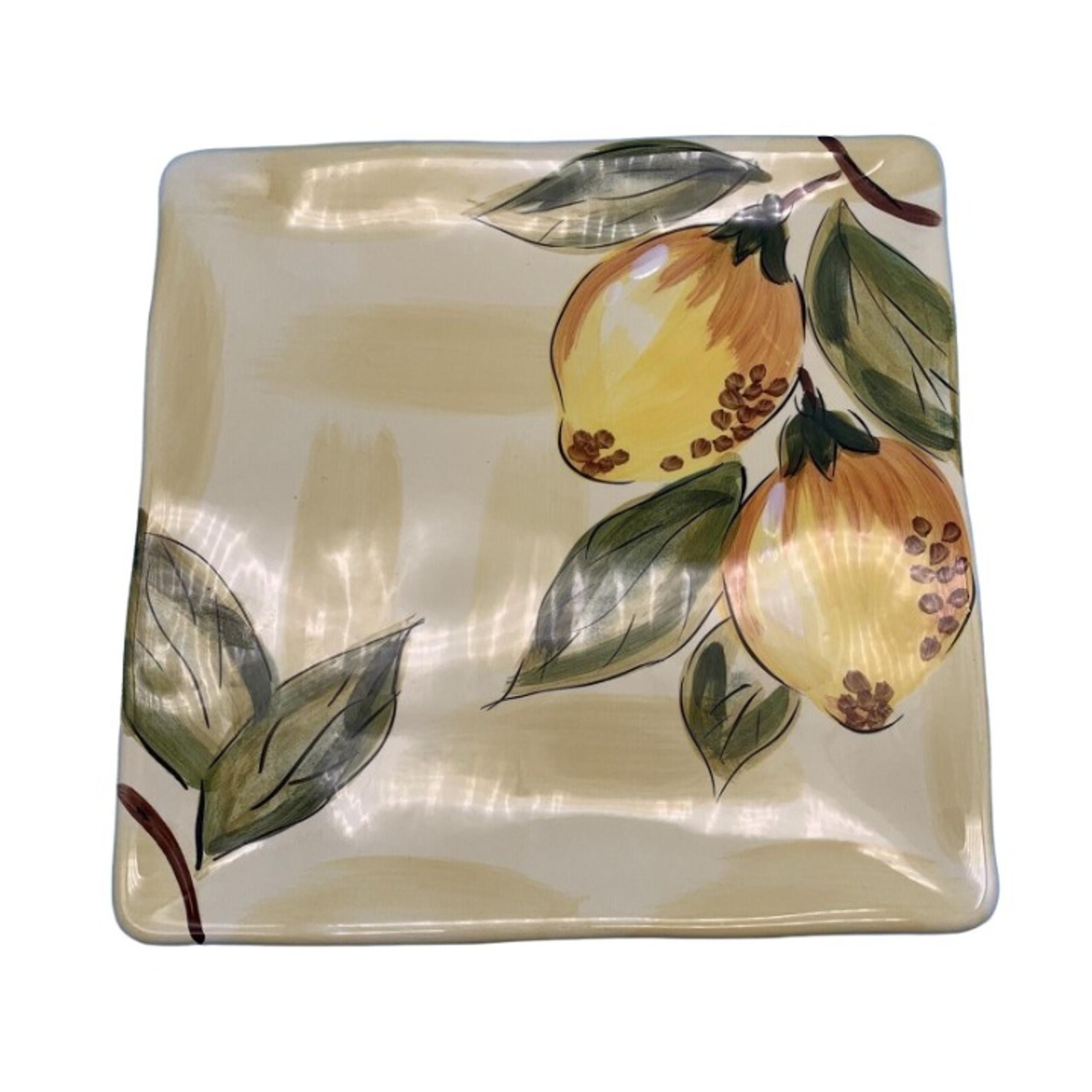 Pier 1 Lemon Orchard Square Salad Plate 8 5/8" Discontinued Beautiful Citrus