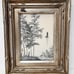 Vintage Japanese bamboo And Sailboat Imoto Tekiho Framed Art