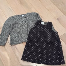 3 Pommes French designer girls knit cardigan and Carolina zapf dress