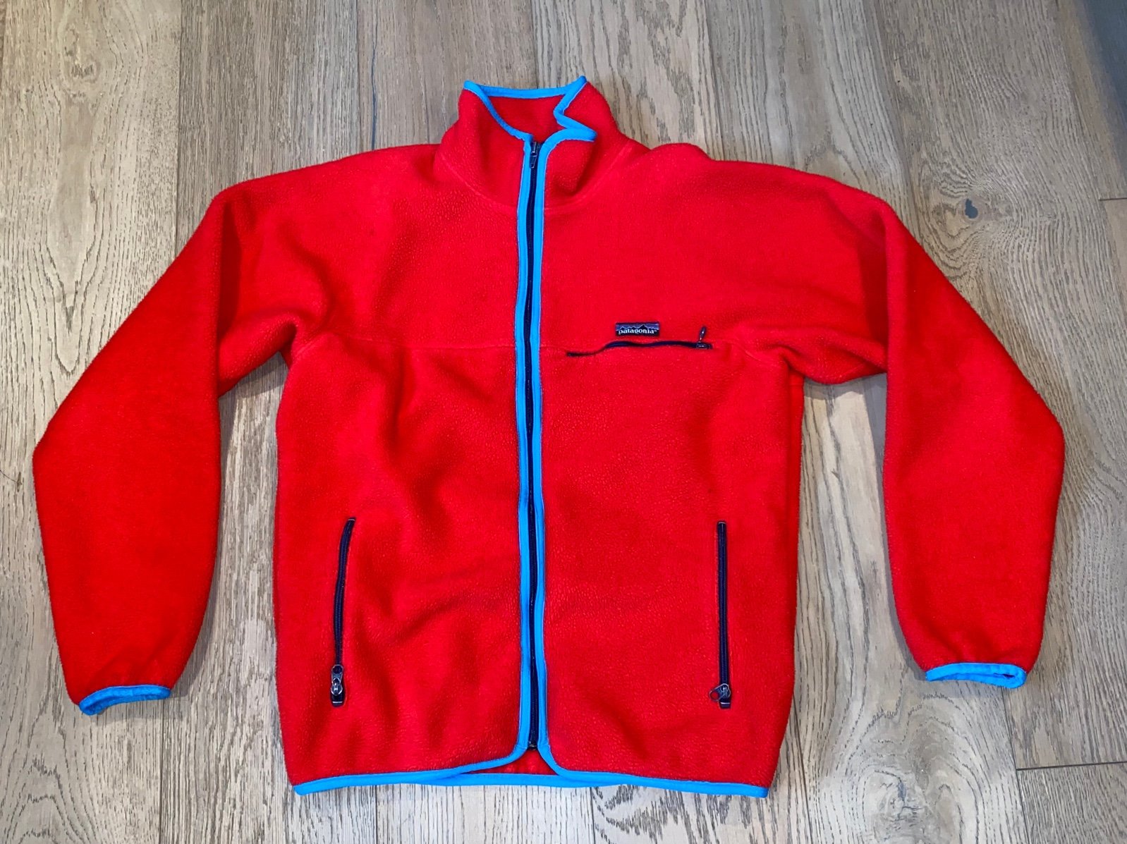 Mens patagonia fleece sweater full zip size medium Red