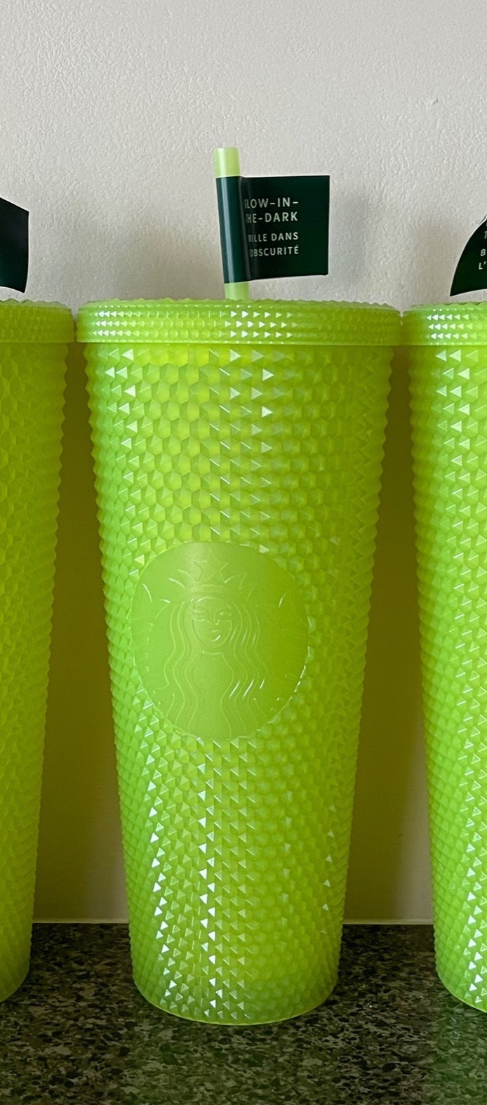 Starbucks Fall 2022 Glow in the Dark Lemongrass Studded Tumbler, Venti size, Bra