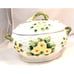 Vintage Floral Basket Ceramic Soup Tureen Daysies marked Japan 13x10x9