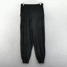 Victorias Secret Medium Velour Ribbed Tapered Lounge Pants Streetwear Black New