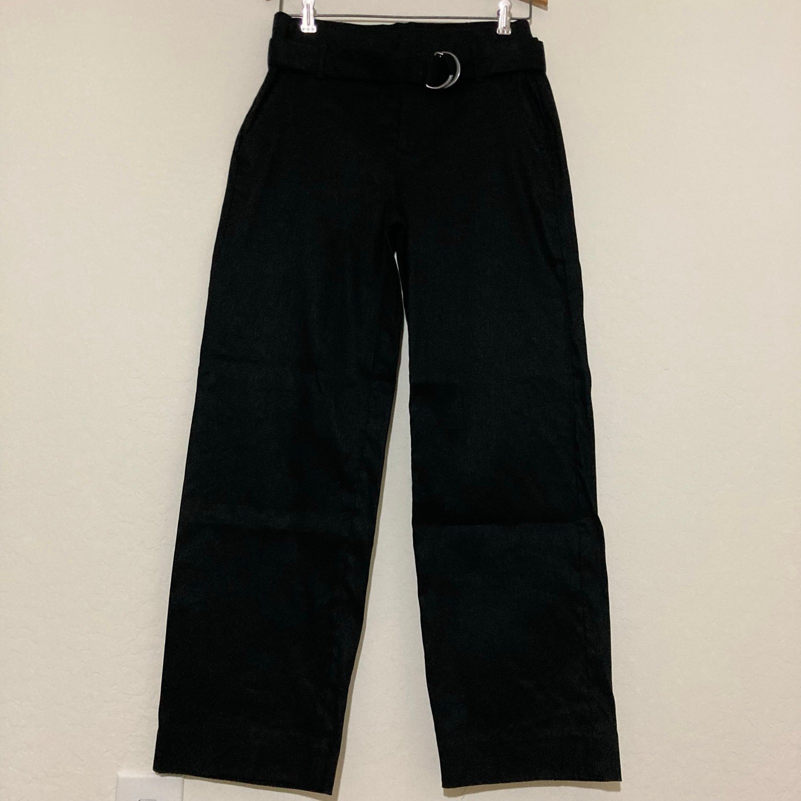 Banana Republic black petite wide leg trousers