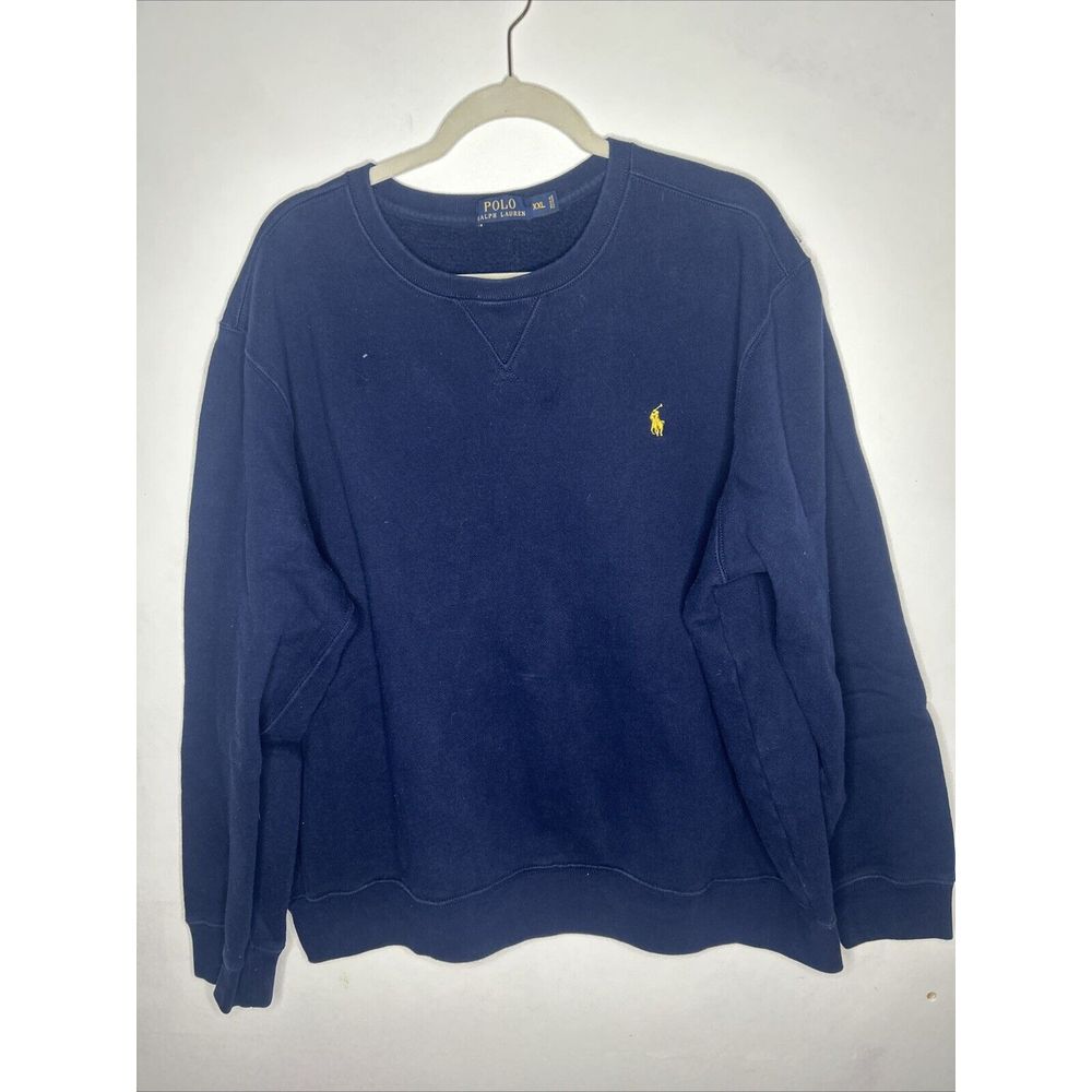 Polo Ralph Lauren Men's Fleece Pullover Sweater Size 2XL Yellow Pony Logo