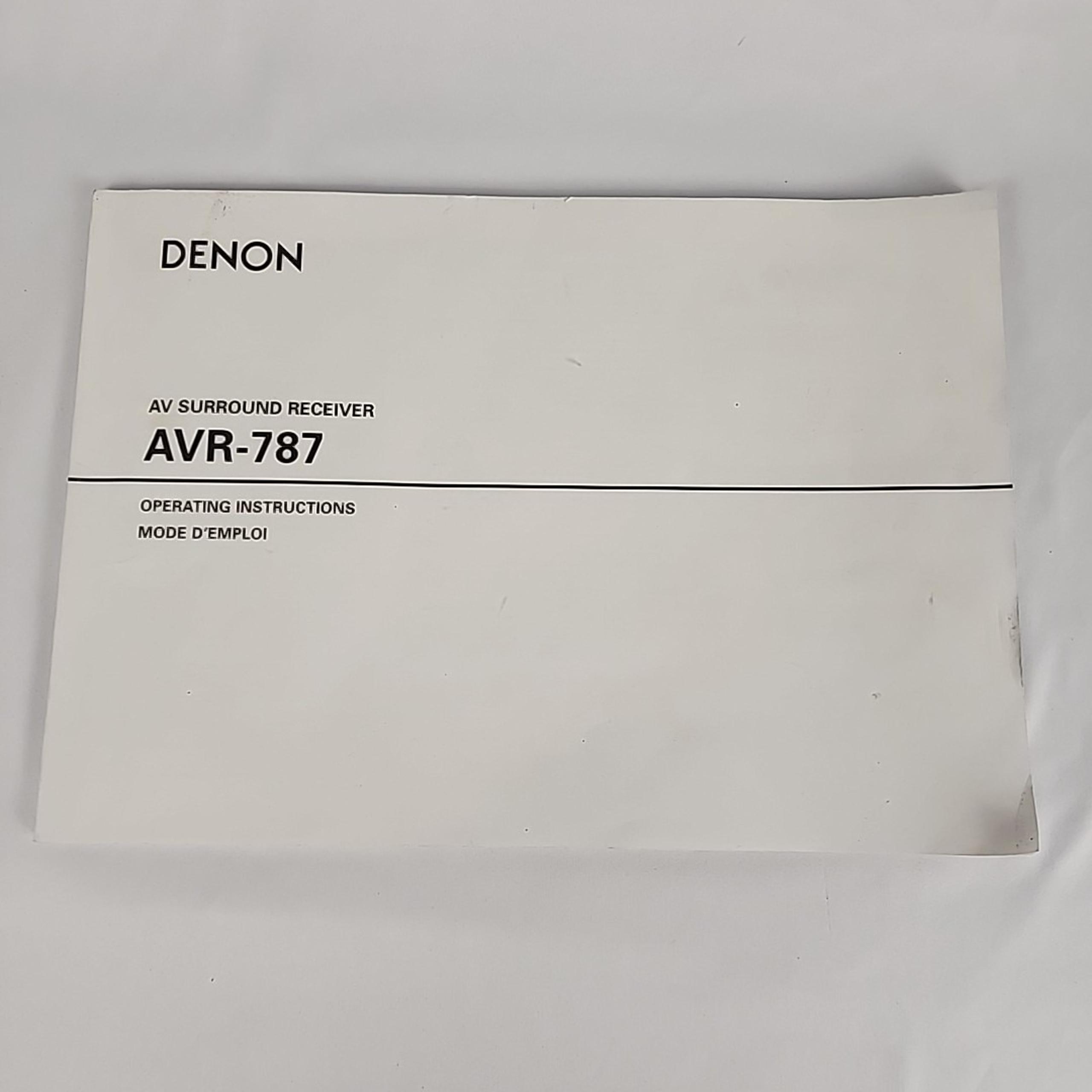 Denon AVR-787 AV Receiver Owners Manual