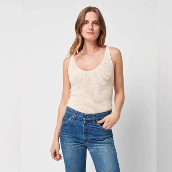 Faherty Miramar Linen Tank in Natural | NWT | Sz Lg