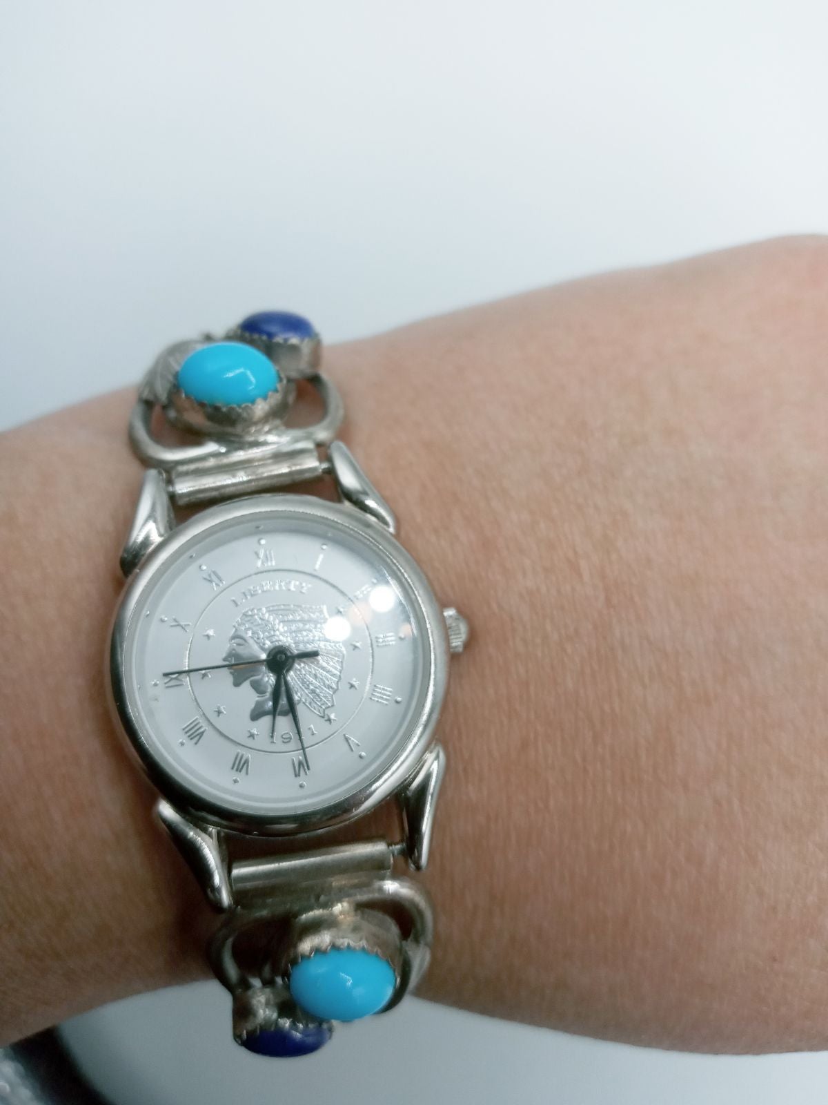 Vintage sterling silver Navajo watch