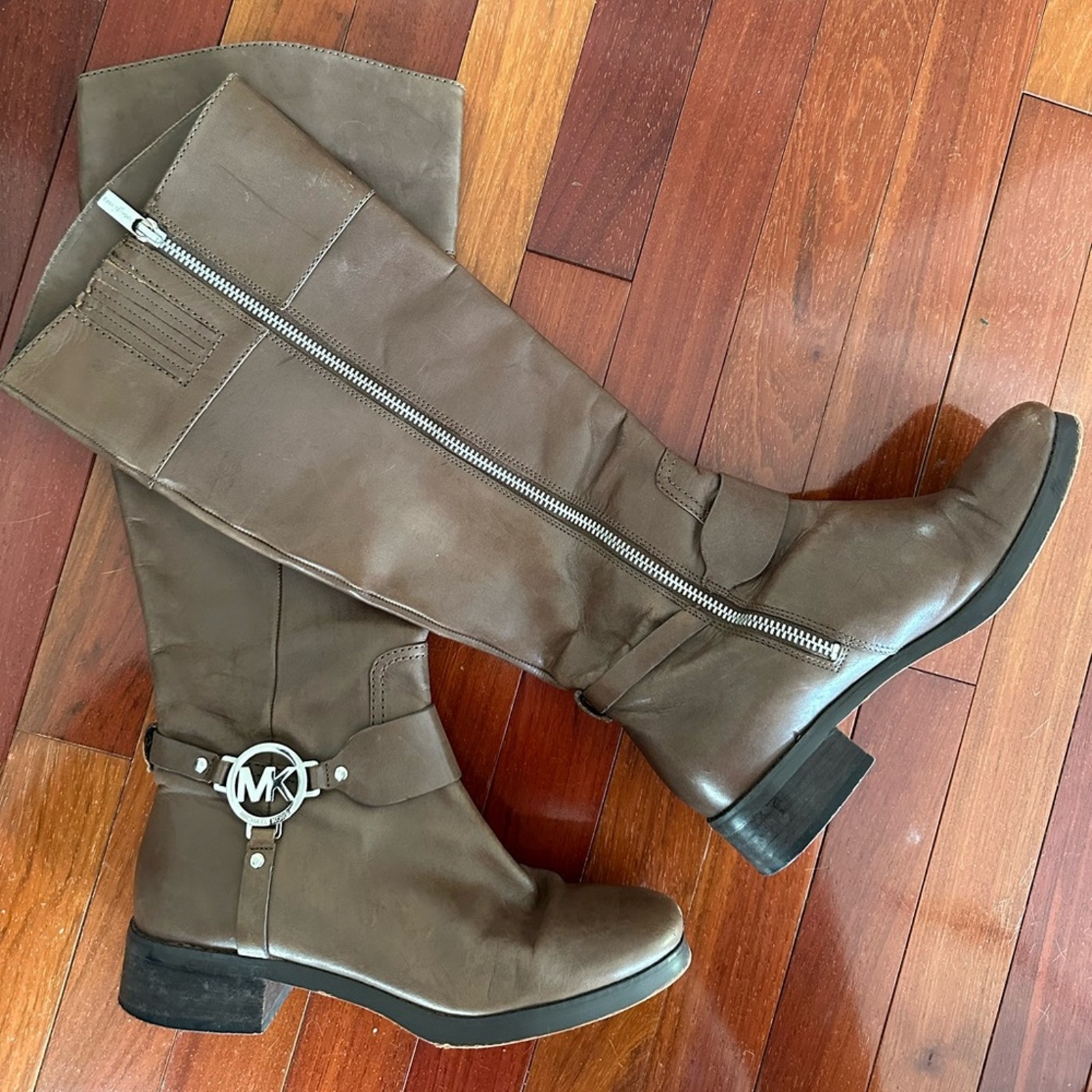 Michael Kors Fulton Riding Boots Leather Equestrian Western Derby Old Money 7M