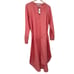 Loft Linen Blend Button Front Long Sleeve Tie Maxi Shirt Dress Coral Medium NEW