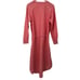 Loft Linen Blend Button Front Long Sleeve Tie Maxi Shirt Dress Coral Medium NEW