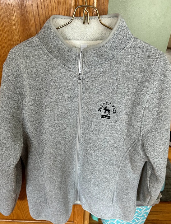 Women's Duluth Pack Fleece Jacket Size XL Like New Light Grey
