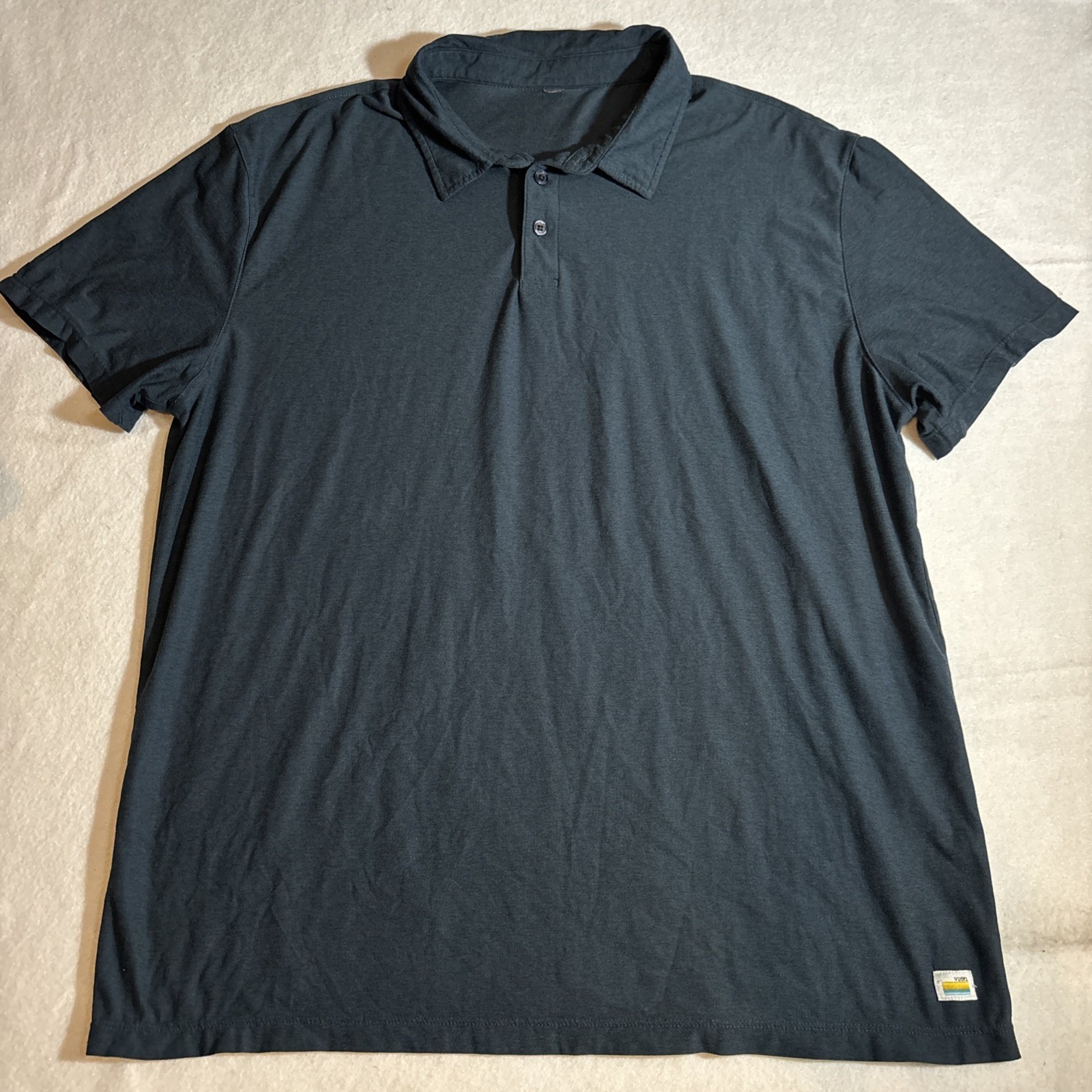 Vuori Strato Tech Polo Golf Shirt Mens Large Blue Performance Active V188