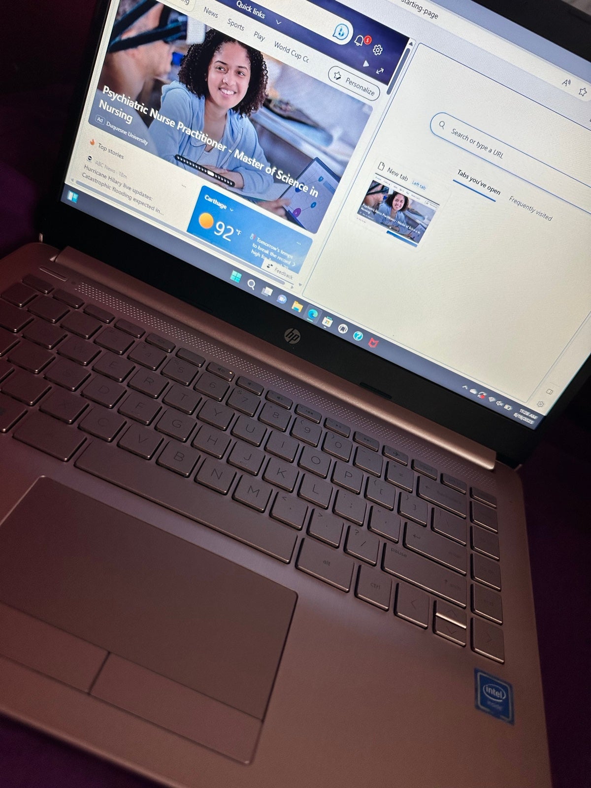 HP Stream 14 Laptop, Intel Celeron N4020 Processor, 4GB RAM, 64GB eMMC, Pink, W