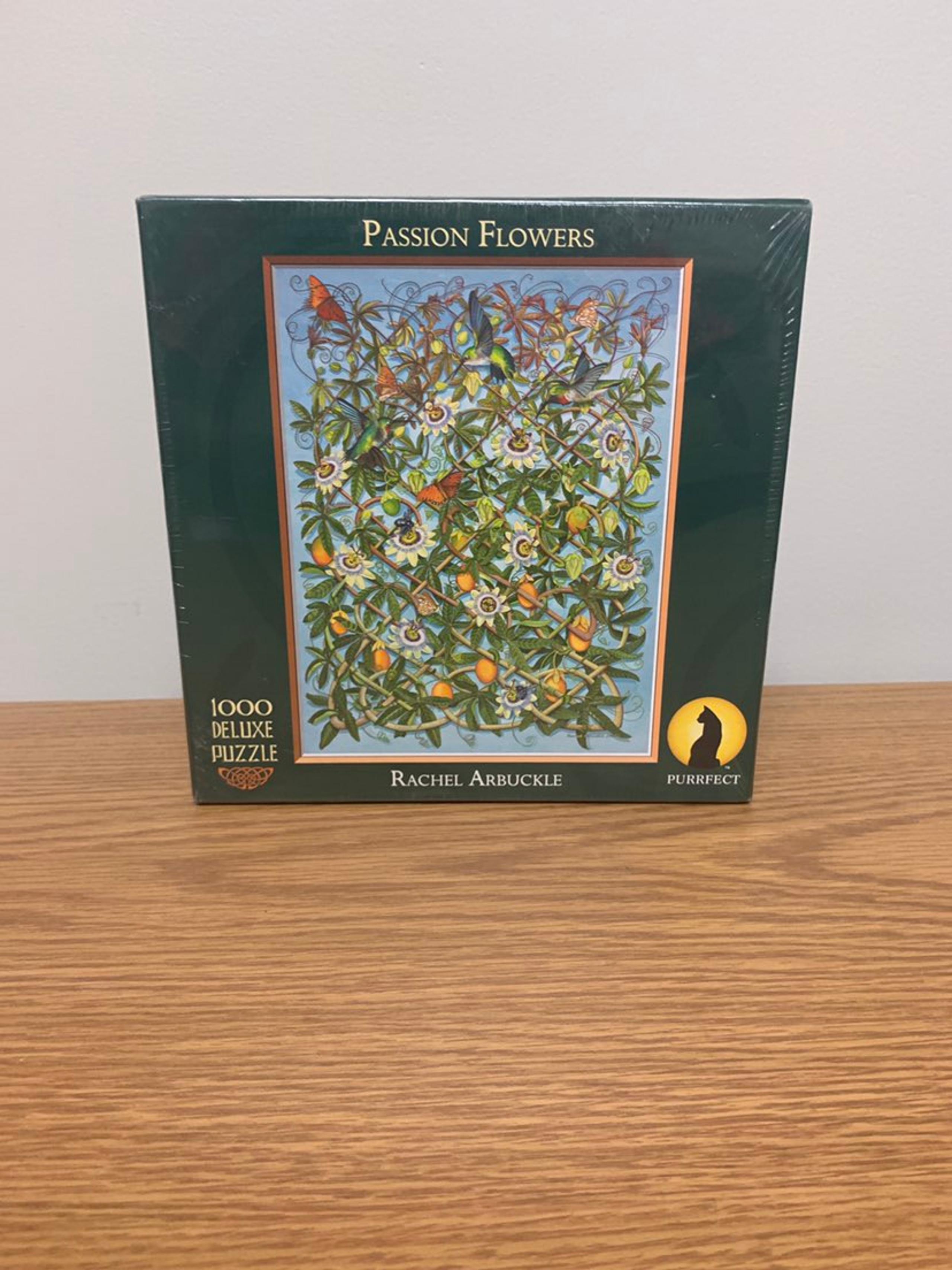 Purrfect 1000 piece puzzle Passion Flowers Rachel Arbuckle Celtic Collection #9