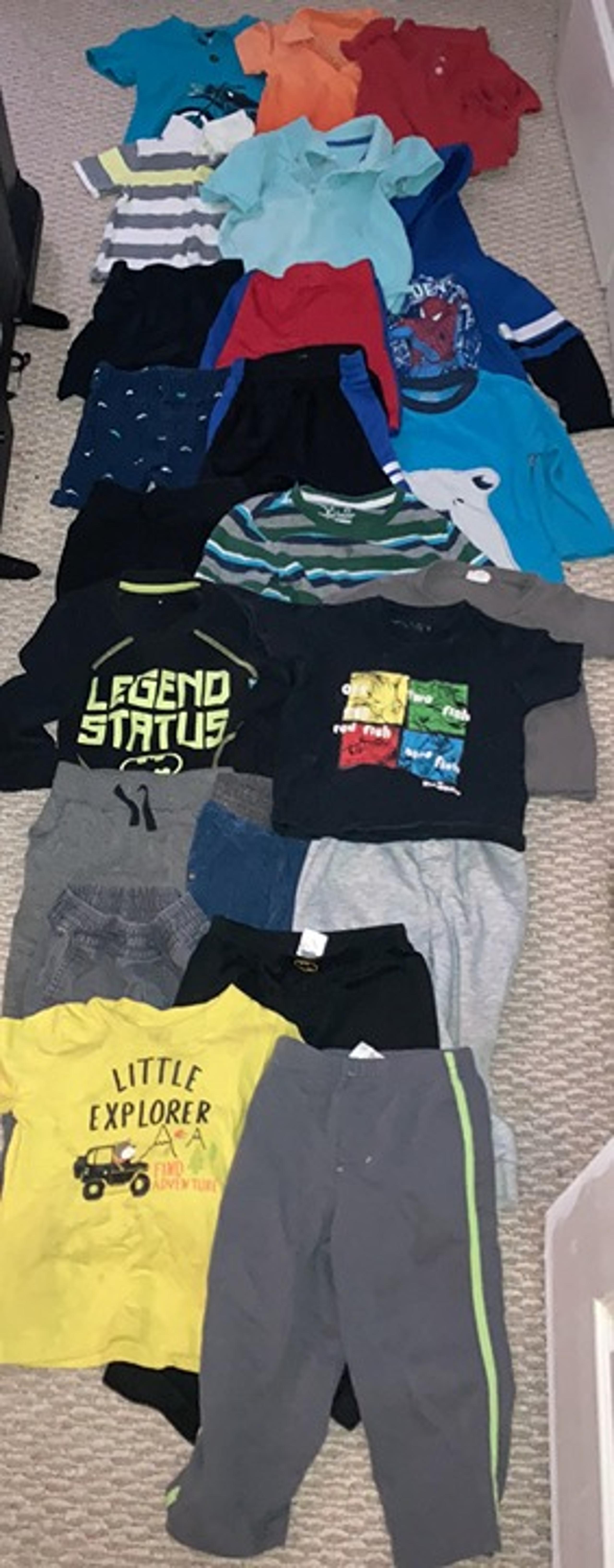 Used Large Lot of Boys Clothes Size 2T/24months: 23 Pieces-Shorts, Shirts, Pants