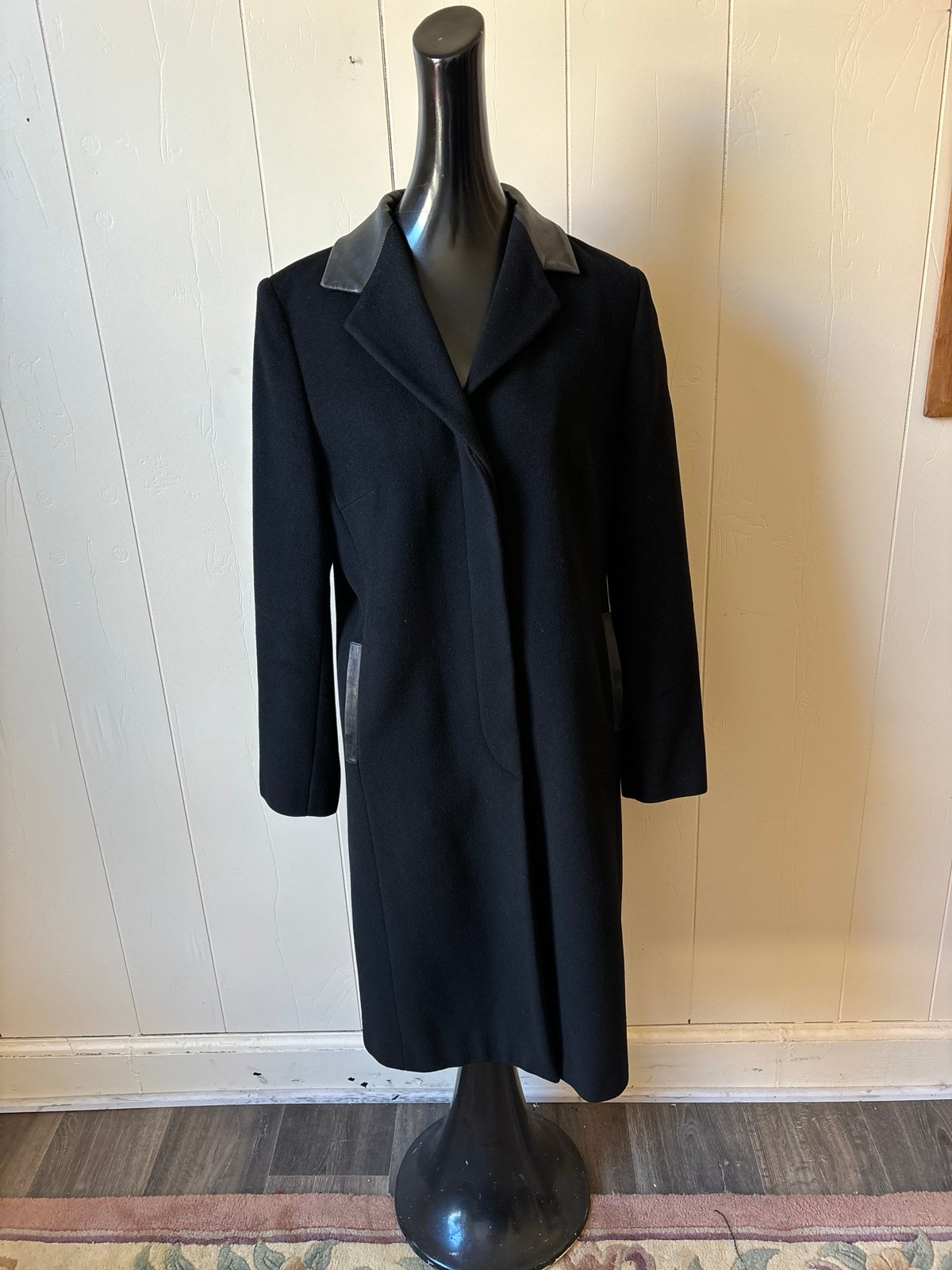Cinza Rocco made in Italy Wool Cashmere and Leather Coat Saks Fifth Avenue
