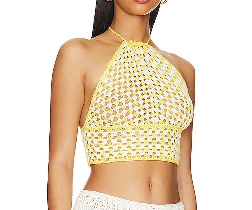 MORE TO COME || Kari Halter Top in Yellow Multi - SZ Small ⭐️NWT⭐️