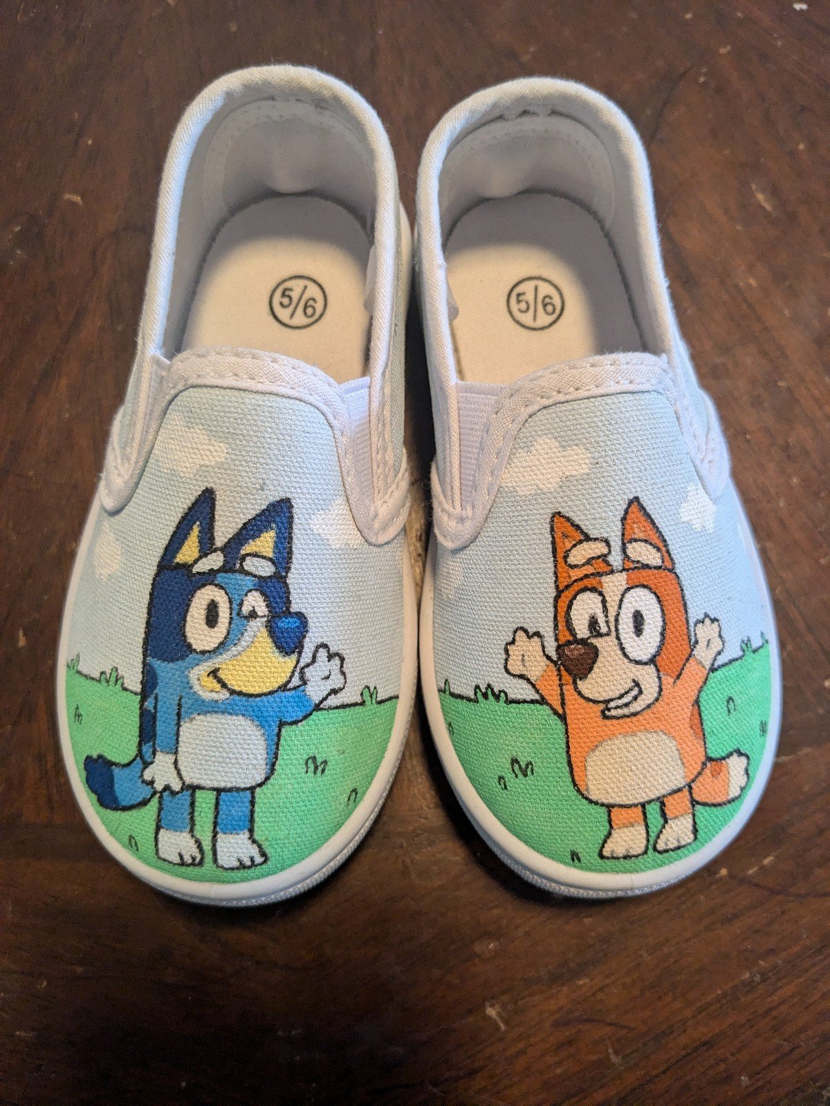 Custom painted Bluey shoes