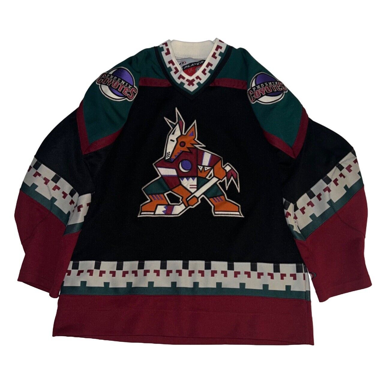 Phoenix Coyotes Vintage Pro Player NHL Hockey Jersey Kachina YOUTH L/XL Black