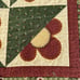 Handmade floral wall quilt patchwork daisies embroidered red green 35 x 24