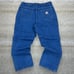 Carhartt Jeans Baggy Wide Leg Fit Dark Wash Denim White Logo