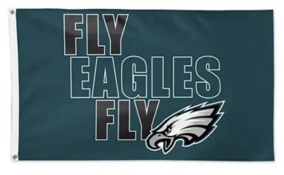Philadelphia Eagles Extra Large Flag 5x8 Foot Double Sided Fly Eagles Fly Logo