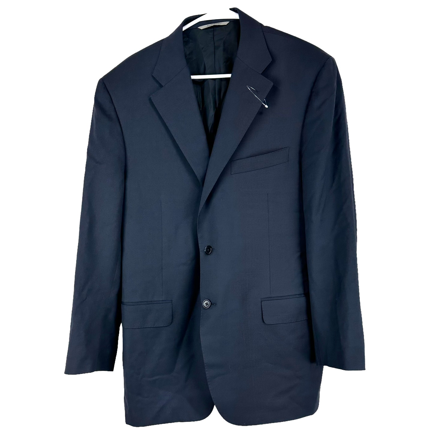 Canali Men's Dark Navy Blue 100% Wool 13290 Men's Blazer Size 54R (US 44R) EUC