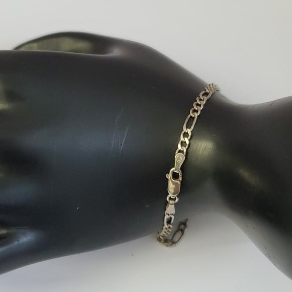Sterling Silver 925 Figaro Link Bracelet