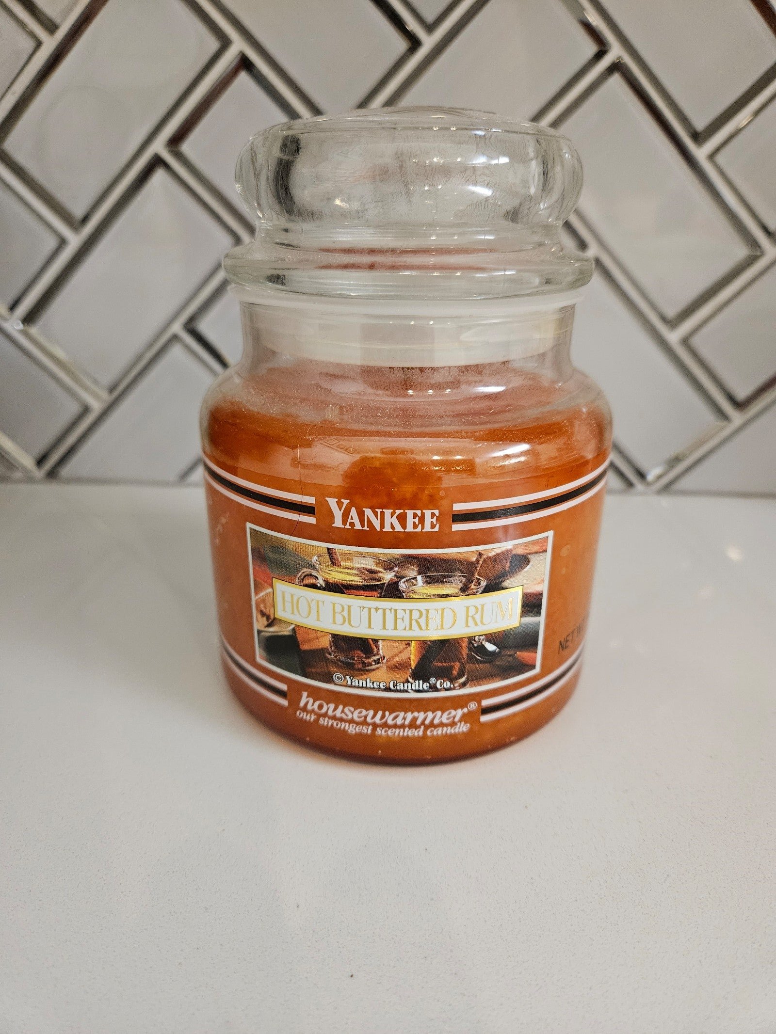 Yankee Candle Black Band Hot Buttered Rum 14.5 oz Candle