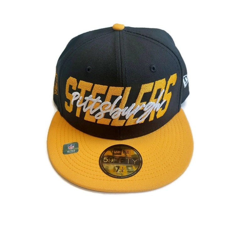 59Fifty New Era Size 7 1/4 Pittsburgh Steelers Fitted Hat On Field Cap