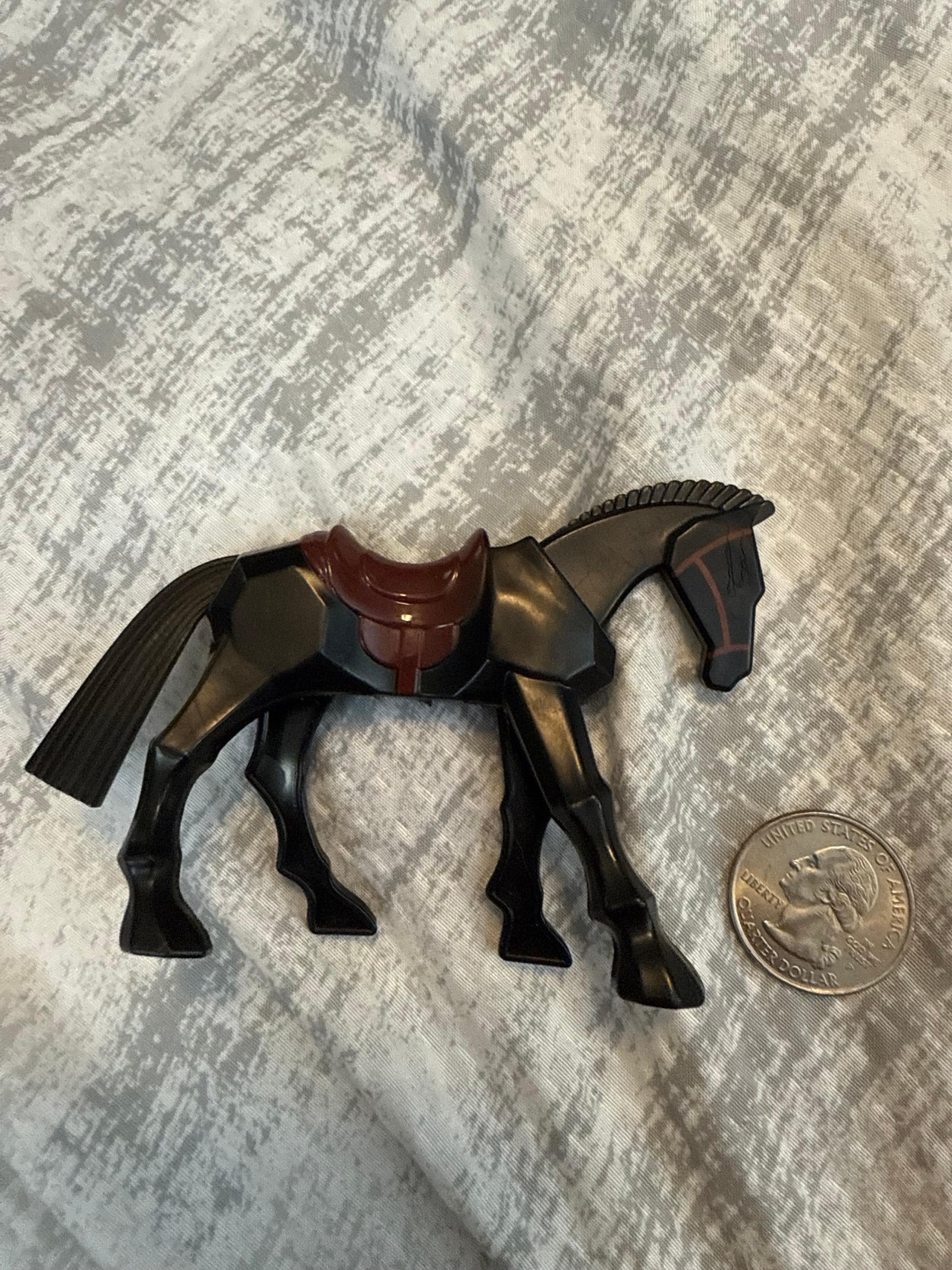 Playmoblie Horse - Black W Brown Saddle