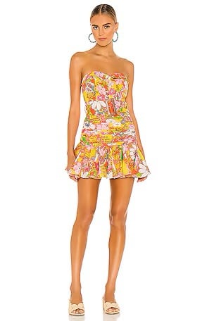 HEMANT AND NANDITA strapless short dress