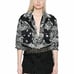 Faith Connexion BodySuit Silk Shirt Black/White Zebra Print w/Stars BNWT 1020