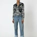 Faith Connexion BodySuit Silk Shirt Black/White Zebra Print w/Stars BNWT 1020