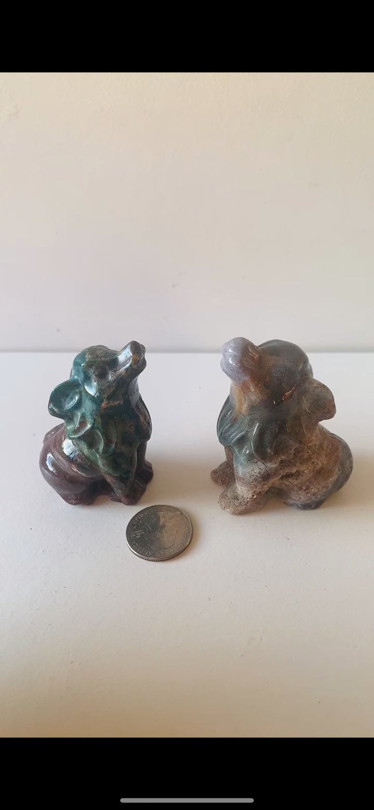 Crystal ocean jasper twin wolf