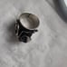 Unique sterling ring with rose pattern and small turquoise. Size 7